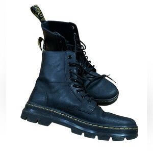 Dr.Martens Unisex Combs Leather Black Laced Up Boots Size Men’s 8/Women’s 9
